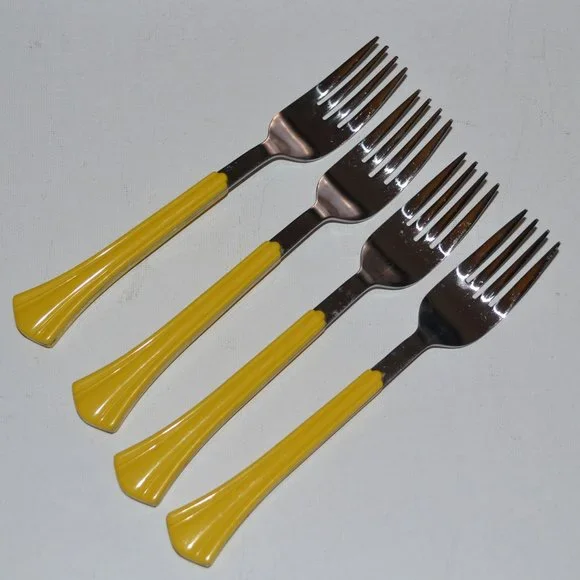 Vintage Northland Utensils 13 Pieces Made In Japan Yellow Handles Dinnerware - Picture 2 of 6